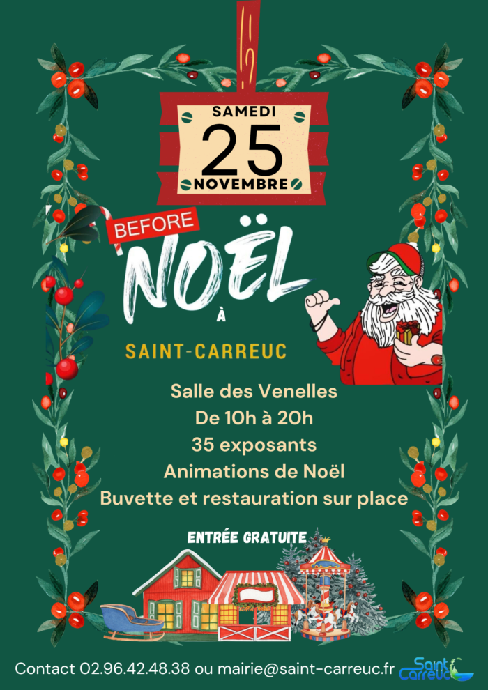 marché de noël à saint carreuc le 25 novembre 2023